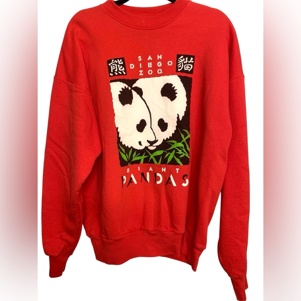 Vintage San Diego Zoo Giant Pandas Pullover Sweatshirt XL - Picture 1 of 12